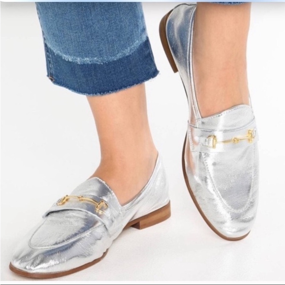 Topshop Shoes Karpenter Metallic
Silver Loafers size 39
